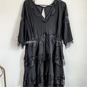 Black lace dress - XL